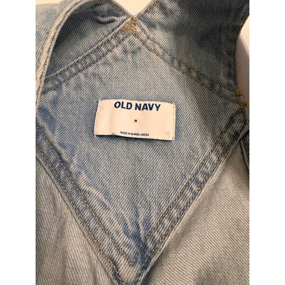 Old Navy Women's Denim Shortalls Size M Light Wash Overall 100% Cotton - Picture 3 of 6